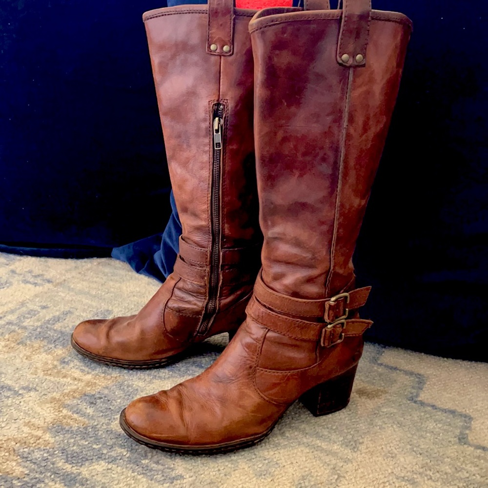 Born Leather Tall top boots size 8.5